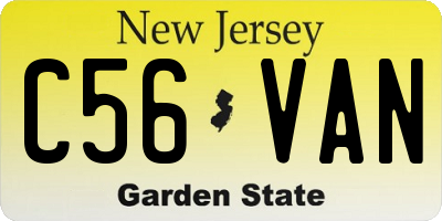 NJ license plate C56VAN