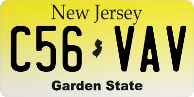 NJ license plate C56VAV