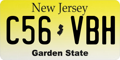 NJ license plate C56VBH