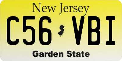 NJ license plate C56VBI