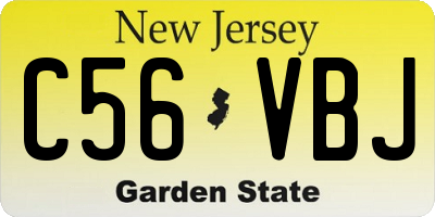 NJ license plate C56VBJ