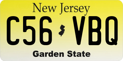 NJ license plate C56VBQ