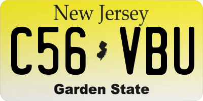 NJ license plate C56VBU