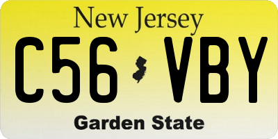 NJ license plate C56VBY