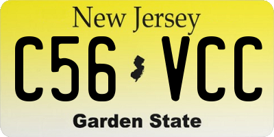 NJ license plate C56VCC