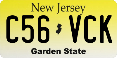 NJ license plate C56VCK
