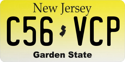 NJ license plate C56VCP