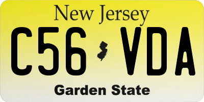 NJ license plate C56VDA