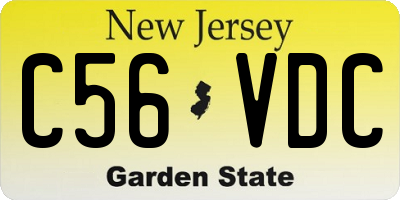 NJ license plate C56VDC