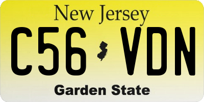 NJ license plate C56VDN
