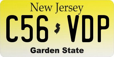 NJ license plate C56VDP