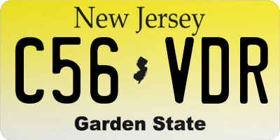 NJ license plate C56VDR