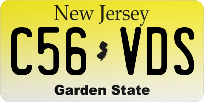 NJ license plate C56VDS