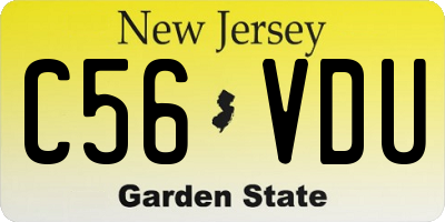 NJ license plate C56VDU