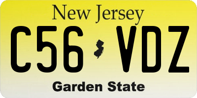 NJ license plate C56VDZ