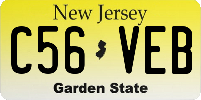 NJ license plate C56VEB