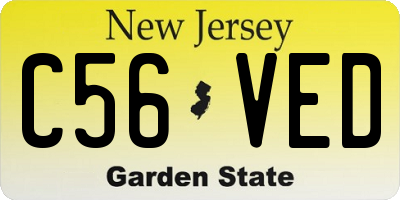 NJ license plate C56VED