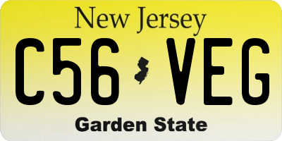 NJ license plate C56VEG
