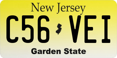 NJ license plate C56VEI