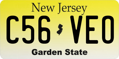 NJ license plate C56VEO