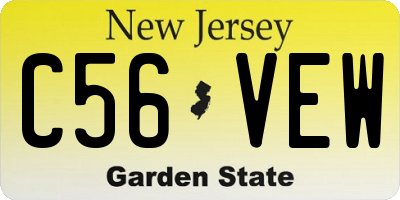 NJ license plate C56VEW
