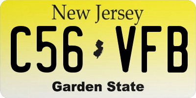 NJ license plate C56VFB