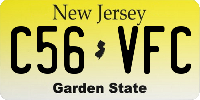 NJ license plate C56VFC