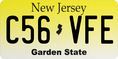 NJ license plate C56VFE