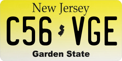 NJ license plate C56VGE