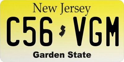 NJ license plate C56VGM
