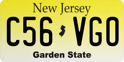 NJ license plate C56VGO
