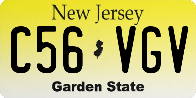 NJ license plate C56VGV