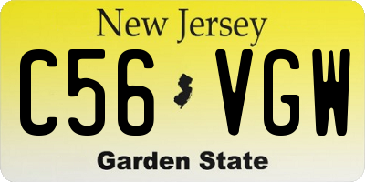 NJ license plate C56VGW