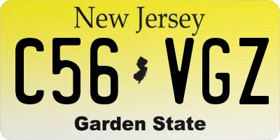 NJ license plate C56VGZ