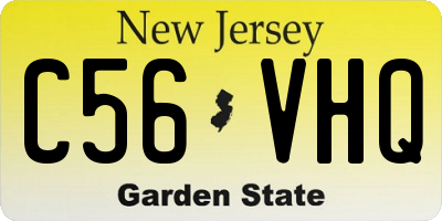 NJ license plate C56VHQ