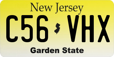 NJ license plate C56VHX