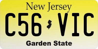 NJ license plate C56VIC