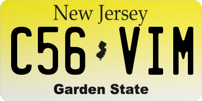 NJ license plate C56VIM