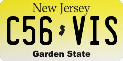 NJ license plate C56VIS