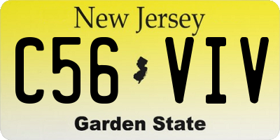 NJ license plate C56VIV