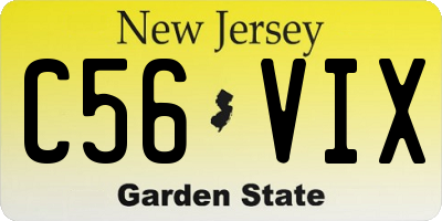 NJ license plate C56VIX