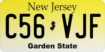 NJ license plate C56VJF