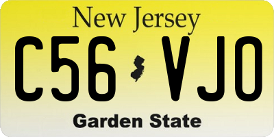 NJ license plate C56VJO