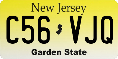 NJ license plate C56VJQ