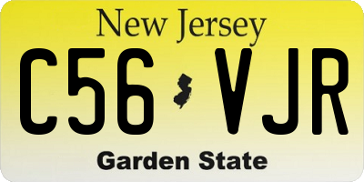 NJ license plate C56VJR