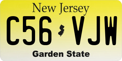 NJ license plate C56VJW