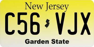 NJ license plate C56VJX