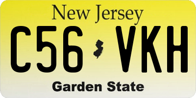 NJ license plate C56VKH