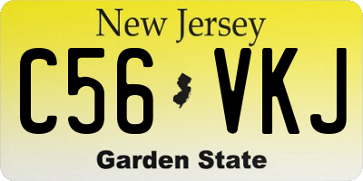 NJ license plate C56VKJ