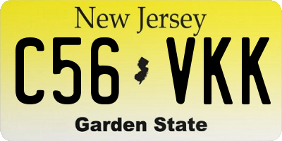 NJ license plate C56VKK